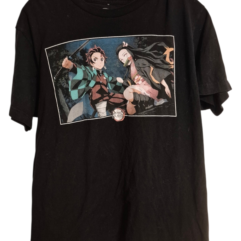 Black Demon Slayer Anime Graphic T-Shirt -